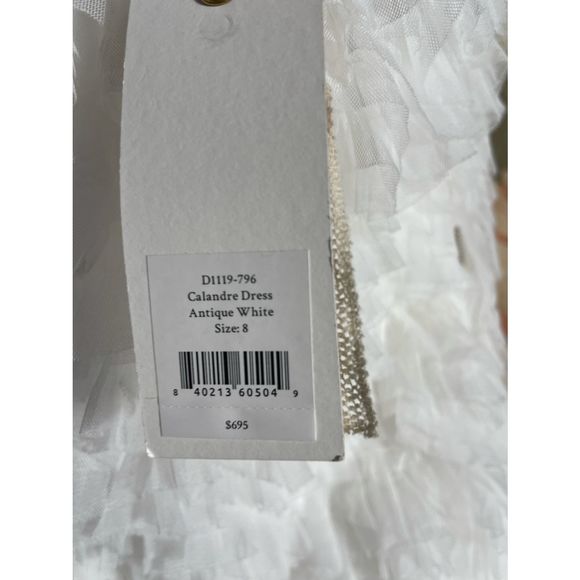 New LoveShackFancy Calandre Antique White Dress sz 8 - Picture 9 of 10